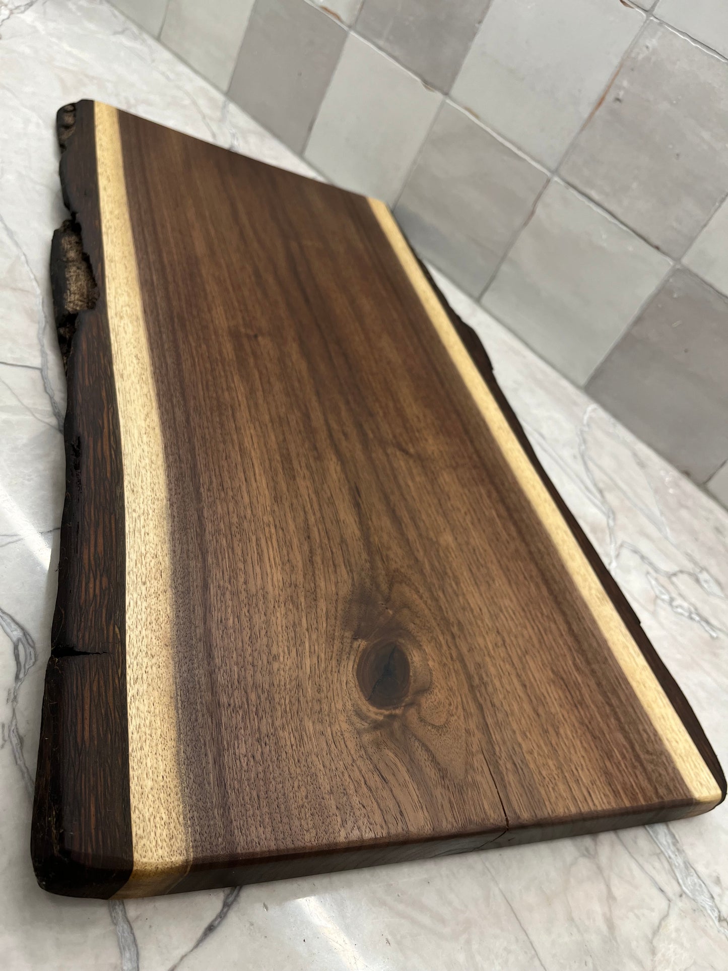 24β x 12β Black Walnut Live-Edge Charcuterie Board