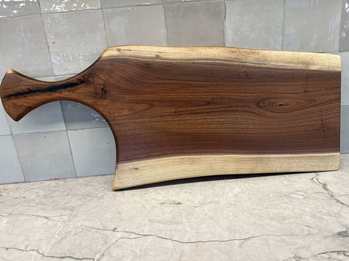 29.5 x 10-12” Black Walnut Live-Edge Charcuterie Board