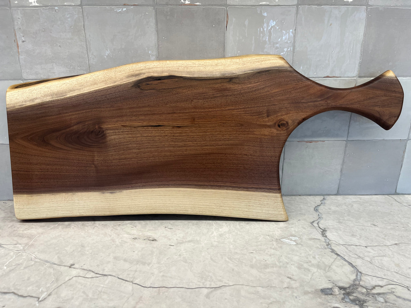 29.5 x 10-12” Black Walnut Live-Edge Charcuterie Board