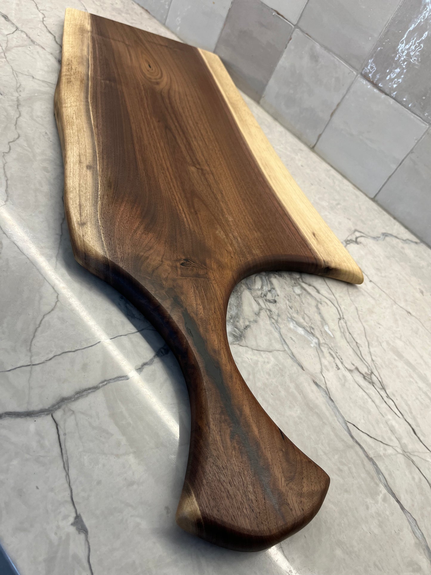 29.5 x 10-12” Black Walnut Live-Edge Charcuterie Board