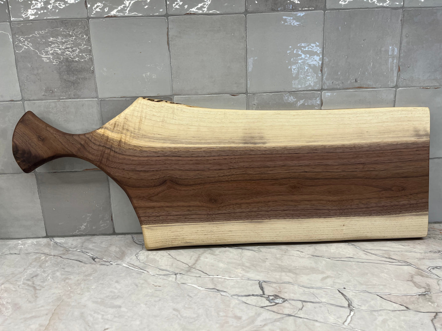 28" x 10” Black Walnut Live-Edge Charcuterie Board