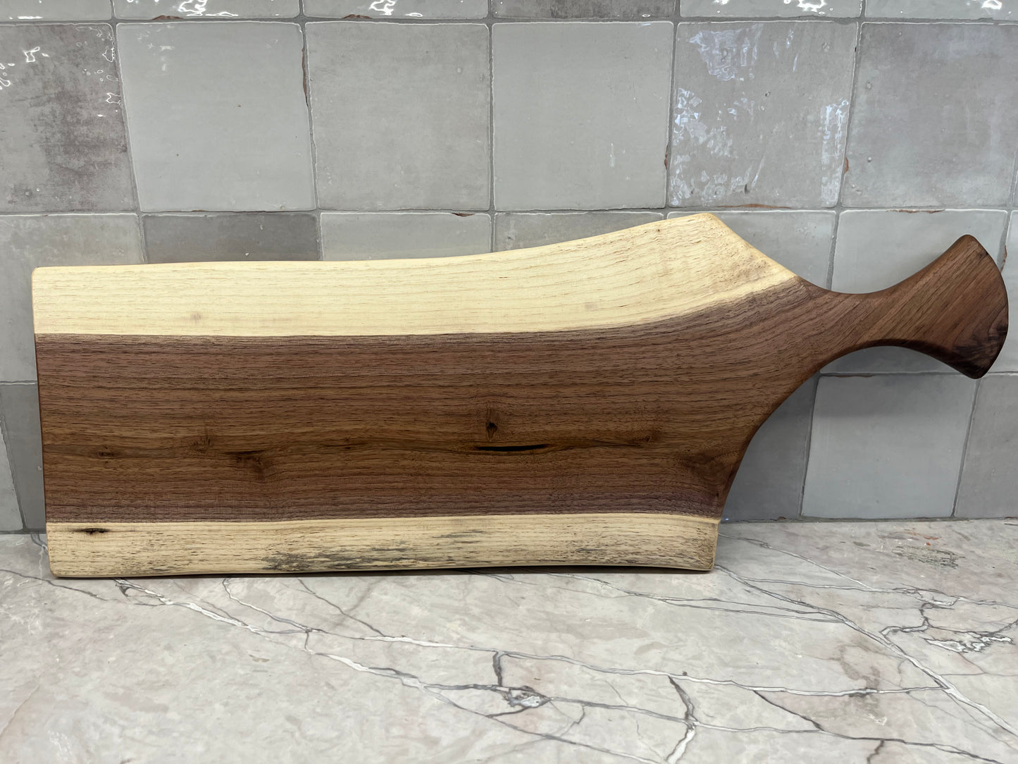 28" x 10” Black Walnut Live-Edge Charcuterie Board