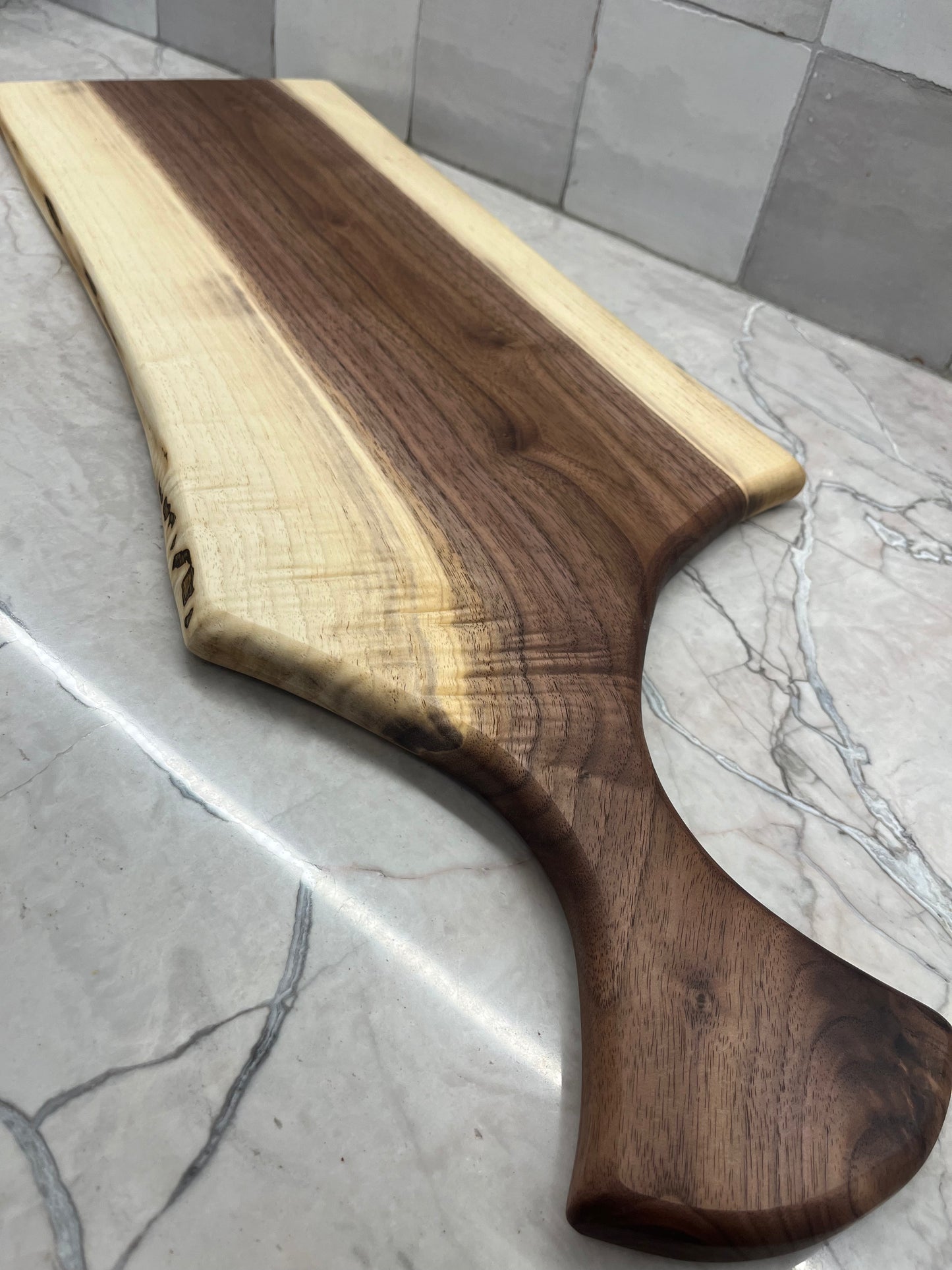 28" x 10” Black Walnut Live-Edge Charcuterie Board