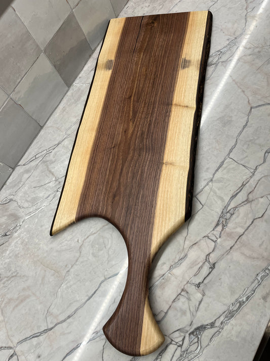 31” x 11” Black Walnut Live-Edge Charcuterie Board