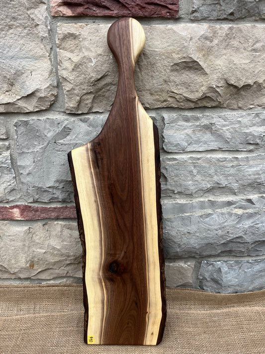 31” x 8” Black Walnut Live-Edge Charcuterie Board