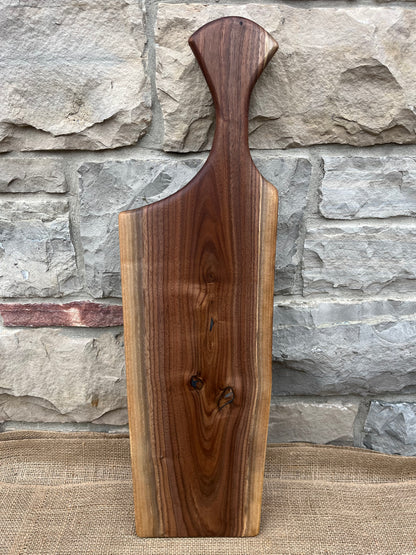 30” x 8” Black Walnut Live-Edge Charcuterie Board