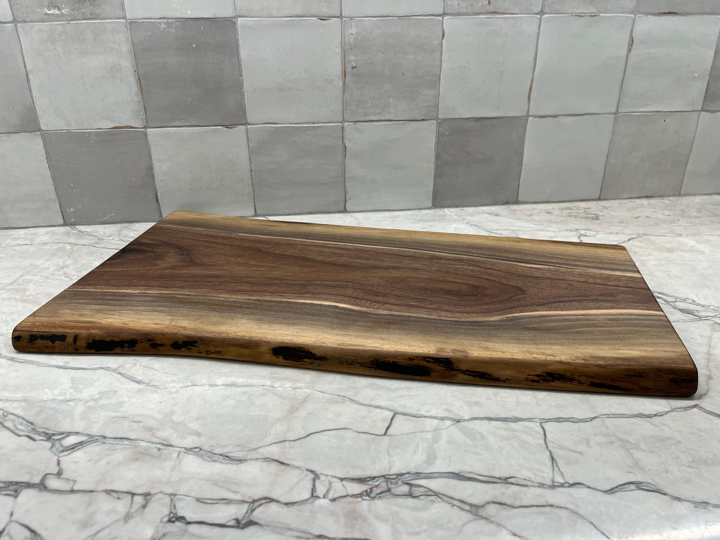 23” x 11” Black Walnut Live-Edge Charcuterie Board