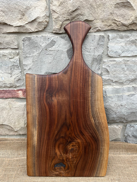 25” x 13” Black Walnut Live-Edge Charcuterie Board