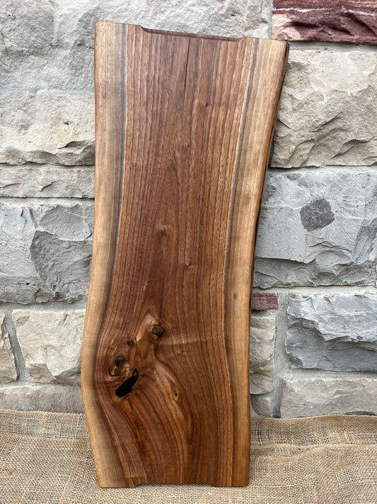 31” x 11” Black Walnut Live-Edge Charcuterie Board