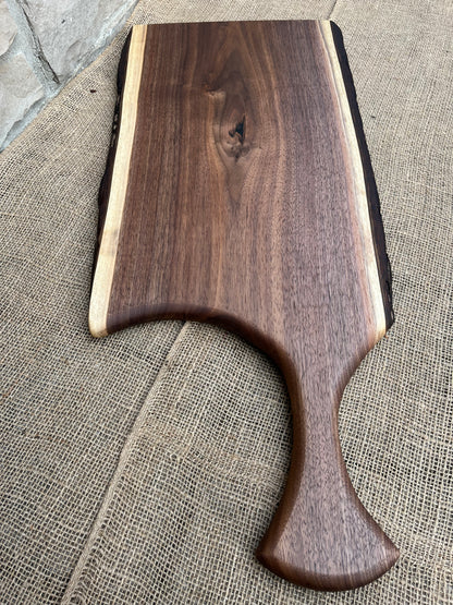 28" x 12” Black Walnut Live-Edge Charcuterie Board