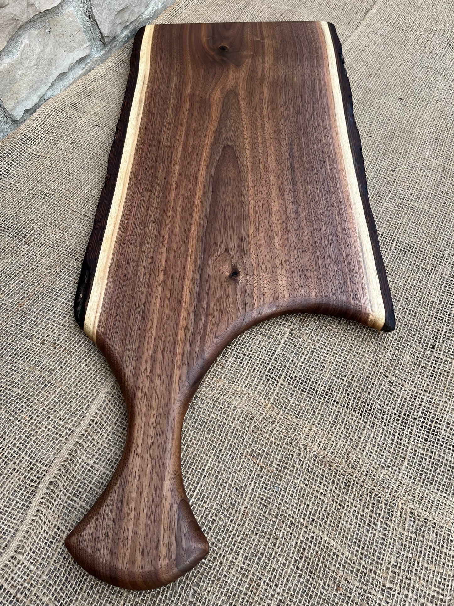 28" x 11.5” Black Walnut Live-Edge Charcuterie Board