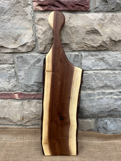31” x 8” Black Walnut Live-Edge Charcuterie Board