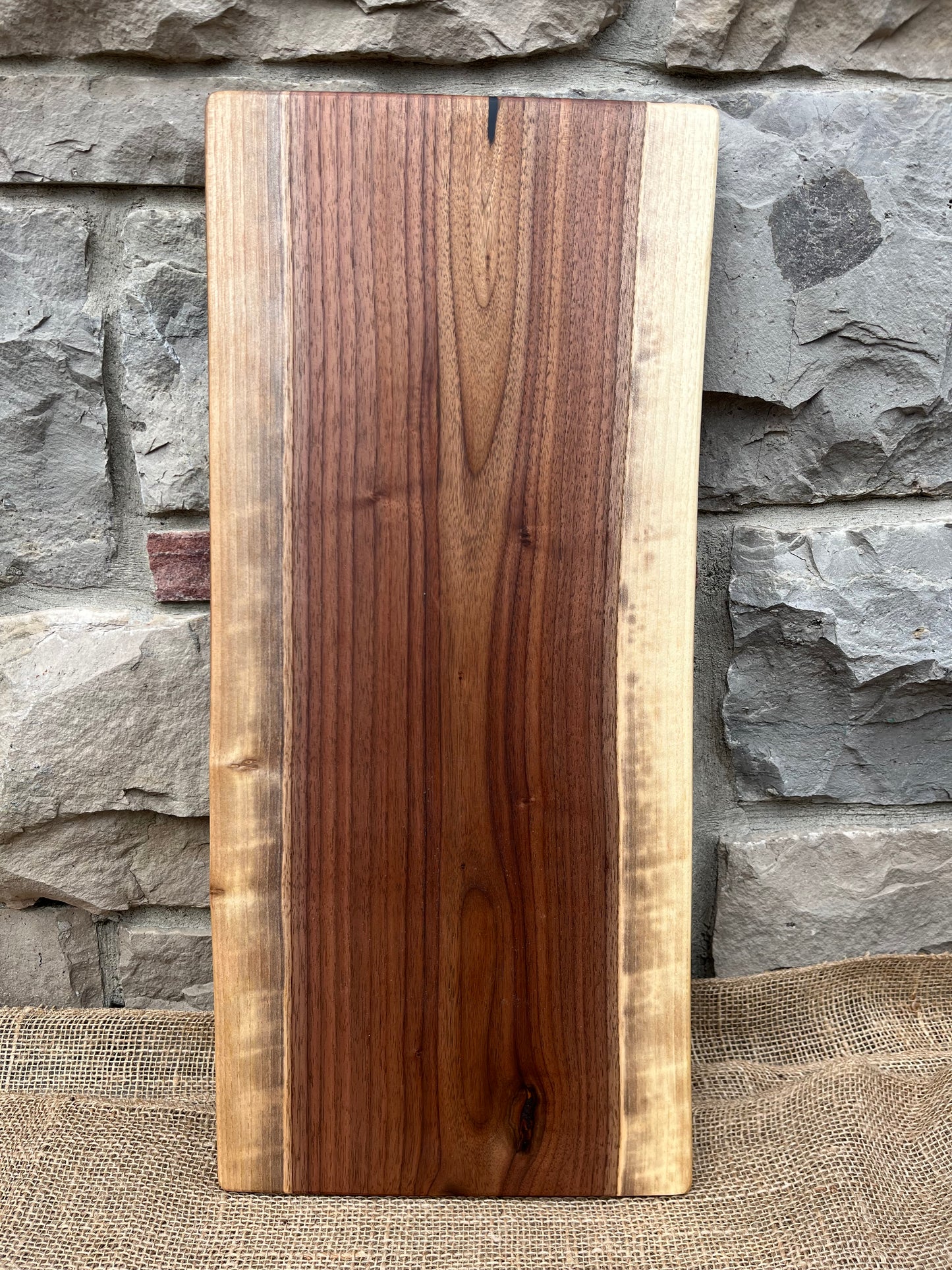 22” x 10” Black Walnut Live-Edge Charcuterie Board