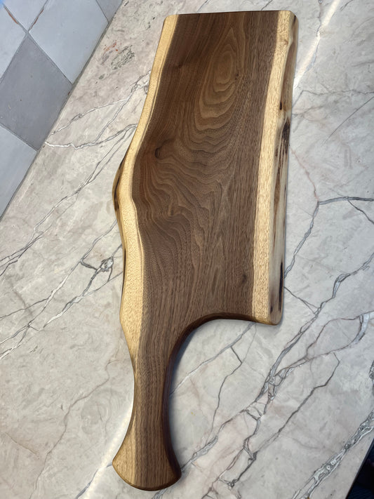 28” x 10” Black Walnut Live-Edge Charcuterie Board