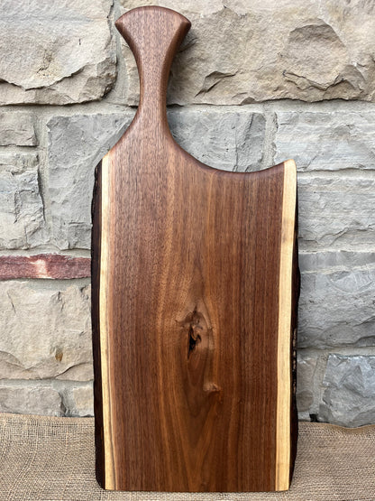 28" x 12” Black Walnut Live-Edge Charcuterie Board