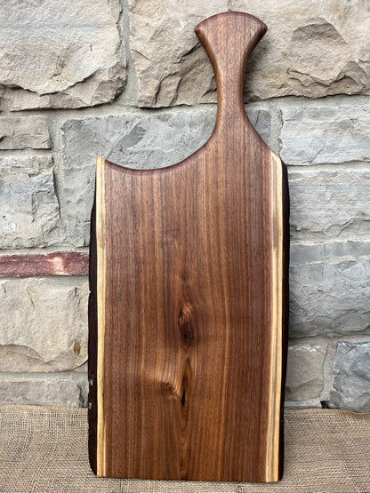 28" x 12” Black Walnut Live-Edge Charcuterie Board