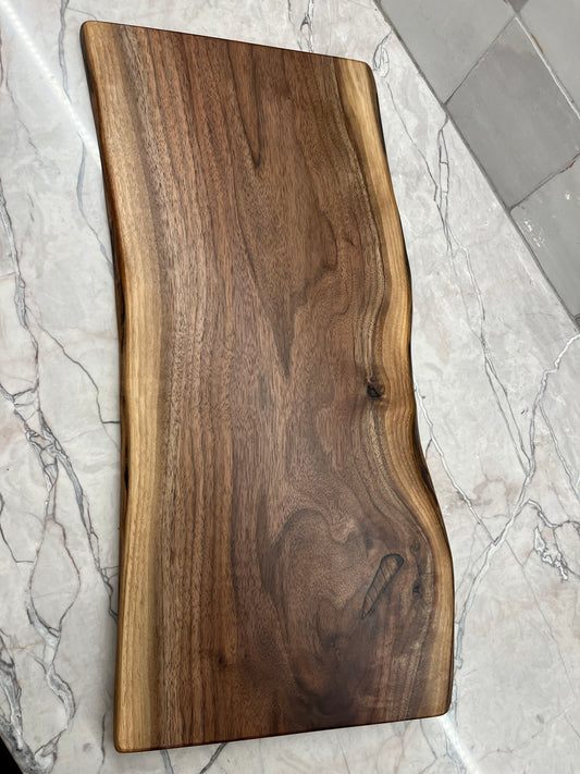 24” x 11” Black Walnut Live-Edge Charcuterie Board