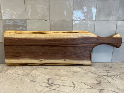 26”x 8” Black Walnut Live-Edge Charcuterie Board