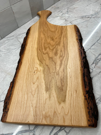 28.5" x 12" Cherry Live-Edge Charcuterie Board