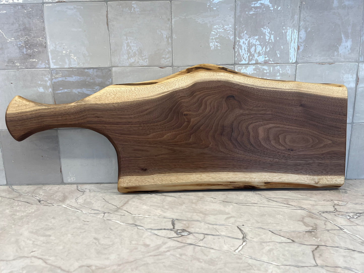 28” x 10” Black Walnut Live-Edge Charcuterie Board