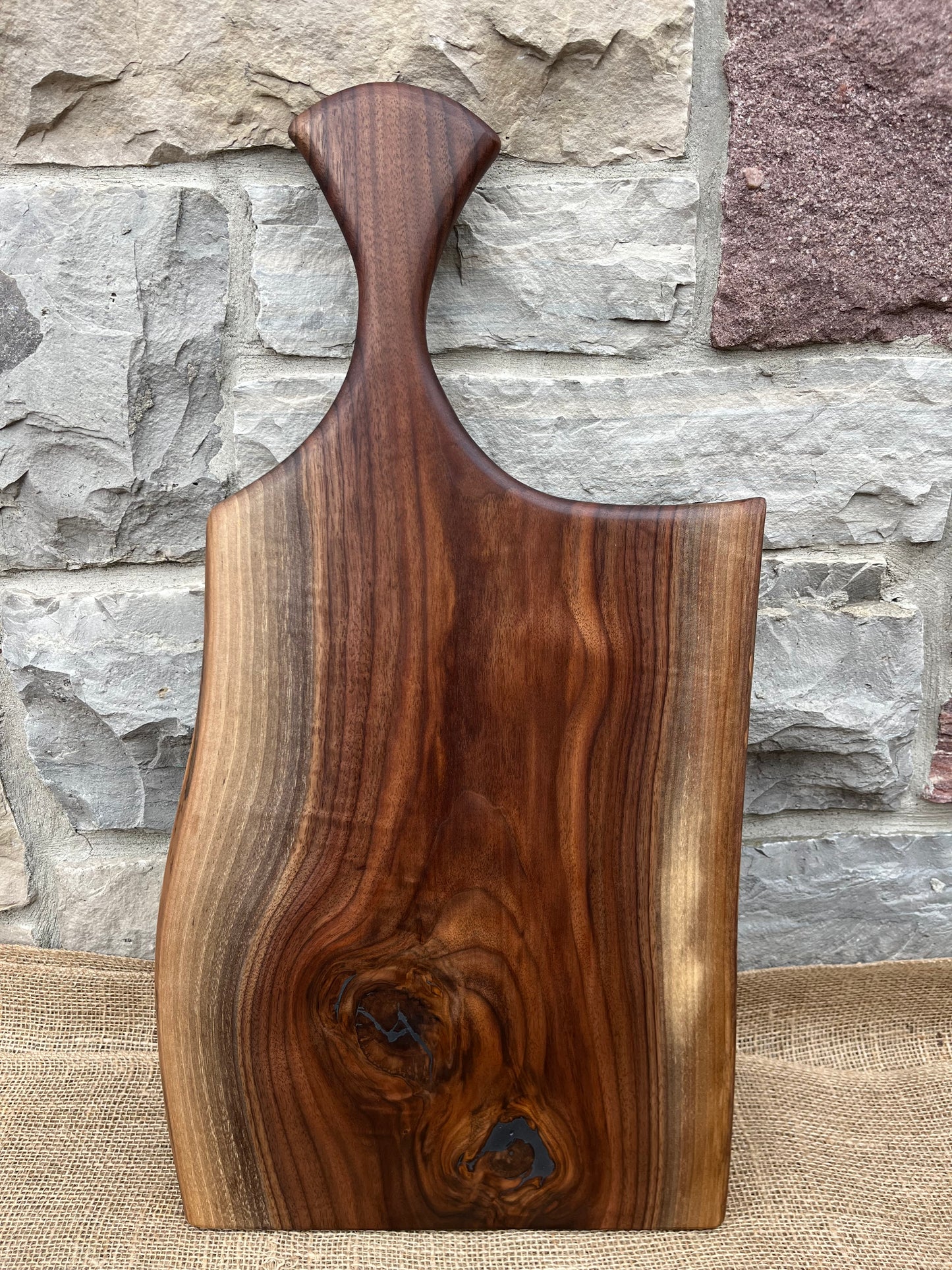 25” x 13” Black Walnut Live-Edge Charcuterie Board