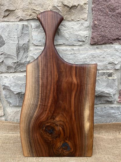 25” x 13” Black Walnut Live-Edge Charcuterie Board
