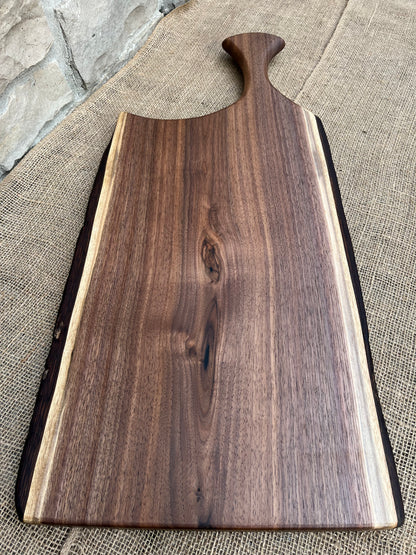 28" x 12” Black Walnut Live-Edge Charcuterie Board