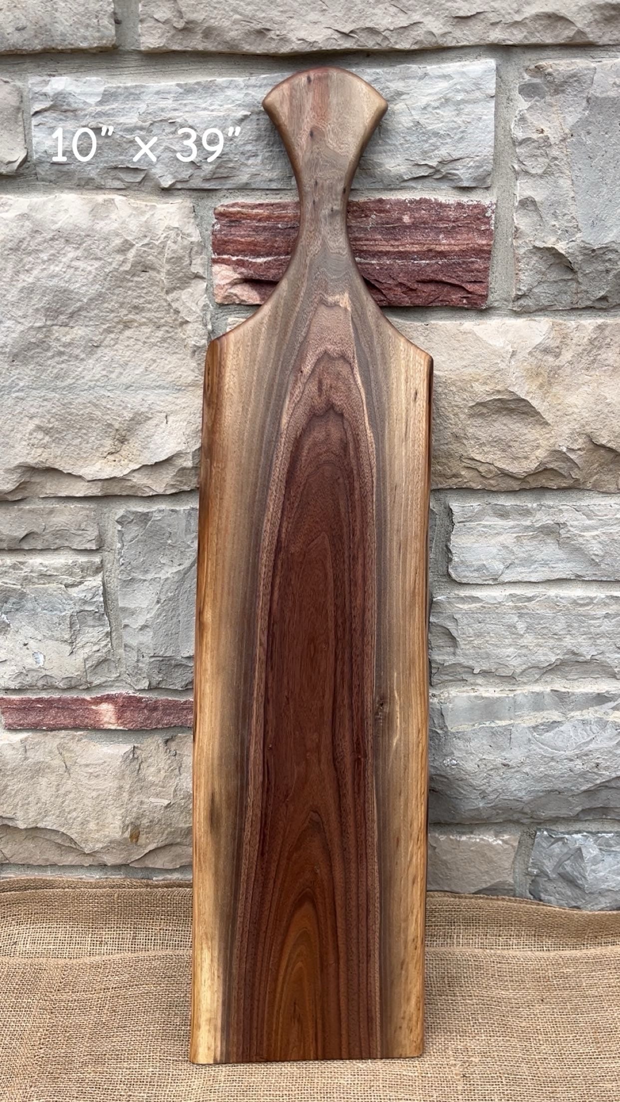 XL 39” x 10” Black Walnut Live-Edge Charcuterie Board