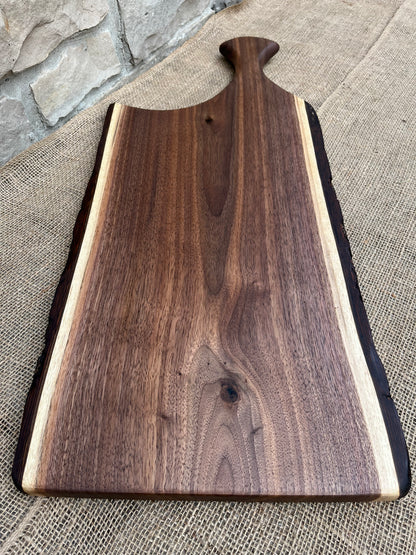 28" x 11.5” Black Walnut Live-Edge Charcuterie Board