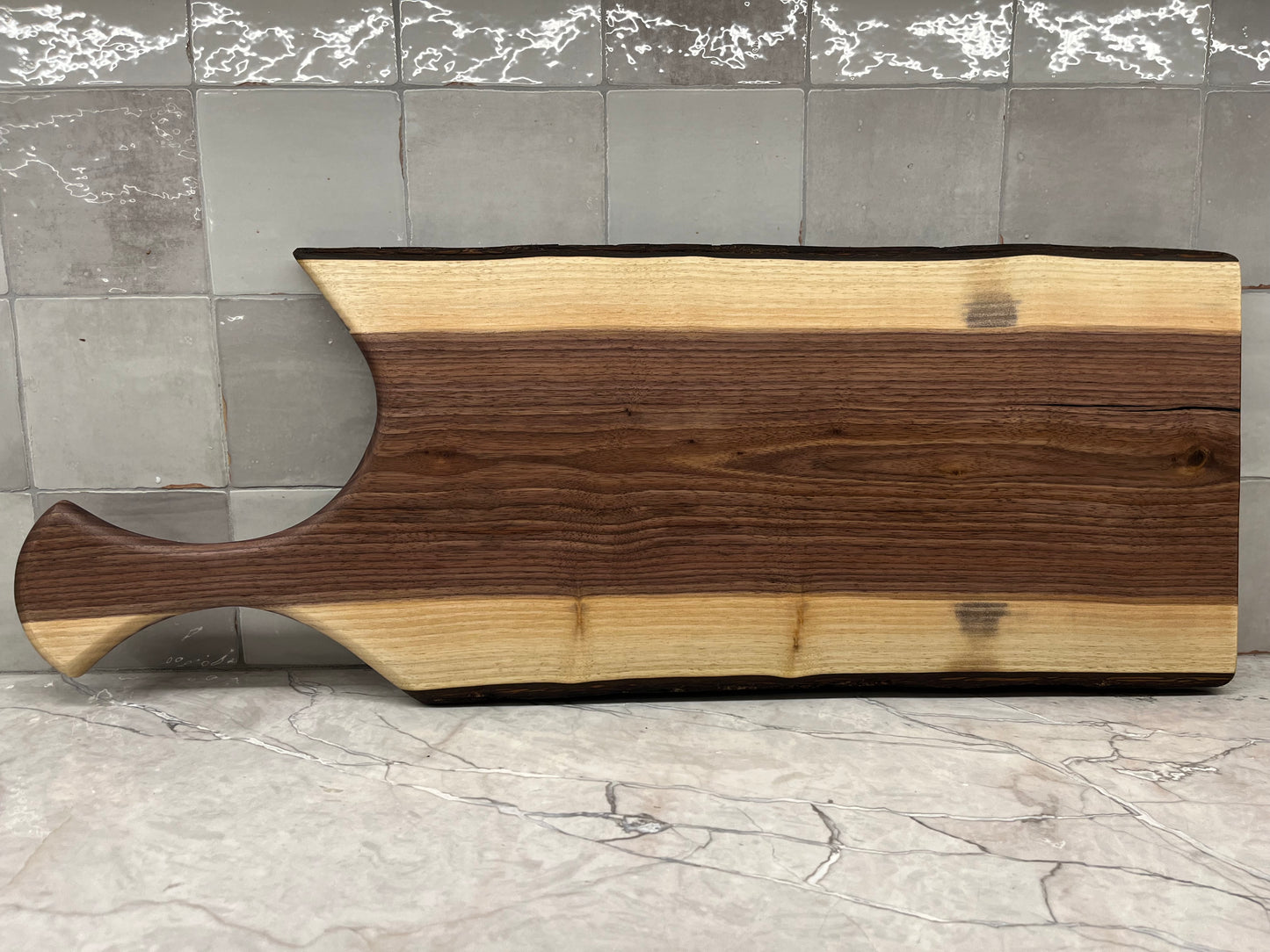 31” x 11” Black Walnut Live-Edge Charcuterie Board