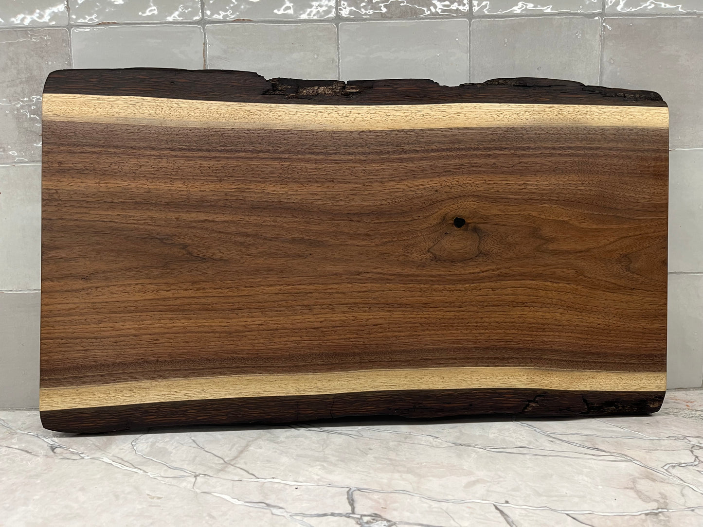 24” x 13” Black Walnut Live-Edge Charcuterie Board