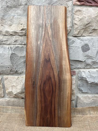 30” x 11” Black Walnut Live-Edge Charcuterie Board