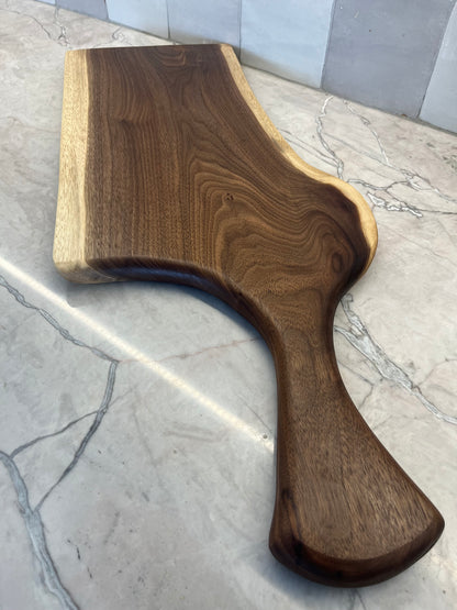 26” x 9" Black Walnut Live-Edge Charcuterie Board