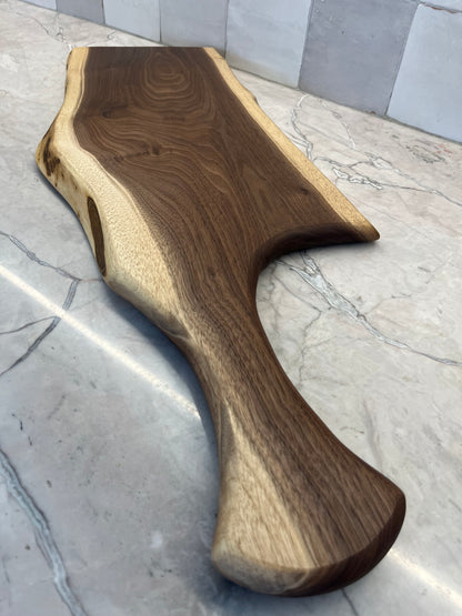 28” x 10” Black Walnut Live-Edge Charcuterie Board