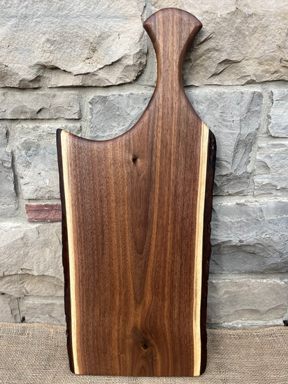 28" x 11.5” Black Walnut Live-Edge Charcuterie Board