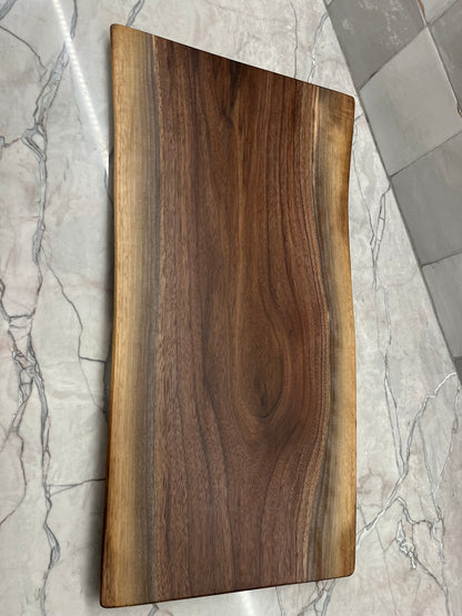 23” x 11” Black Walnut Live-Edge Charcuterie Board