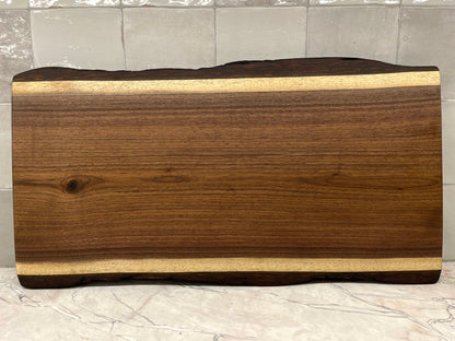 24” x 12” Black Walnut Live-Edge Charcuterie Board