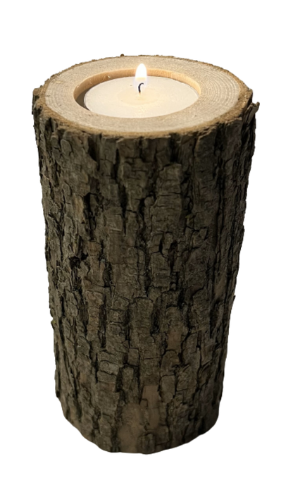 Large (5.5-inch tall) live-edge tea-light candle stand