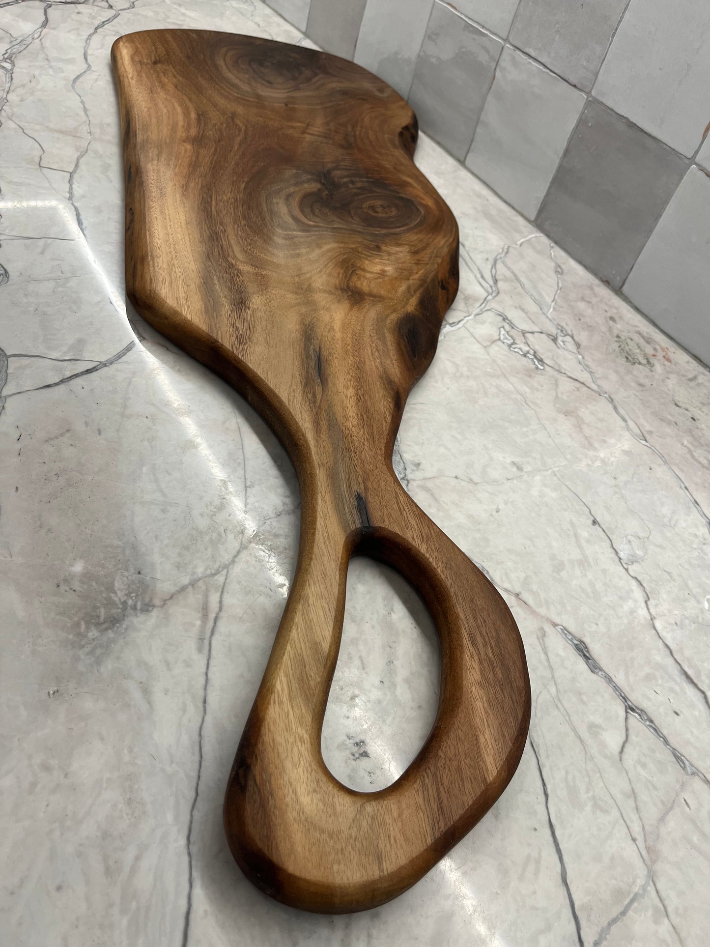 38” x 12” Black Walnut Live-Edge Charcuterie Board