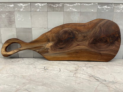 38” x 12” Black Walnut Live-Edge Charcuterie Board