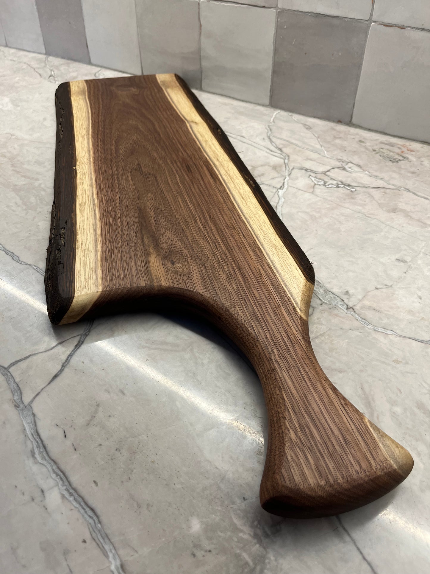 28" x 8” Black Walnut Live-Edge Charcuterie Board