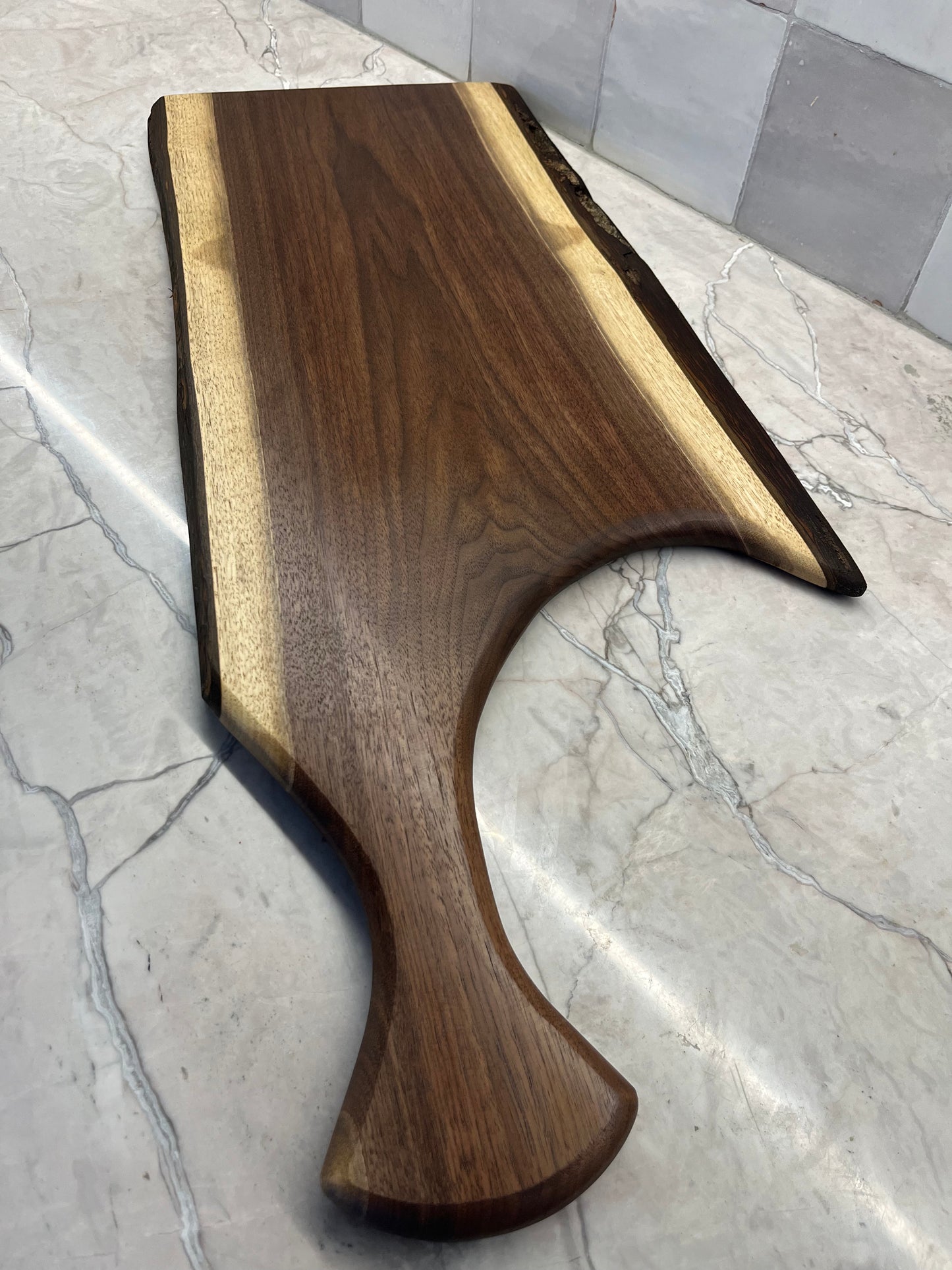 28" x 11" Black Walnut Live-Edge Charcuterie Board