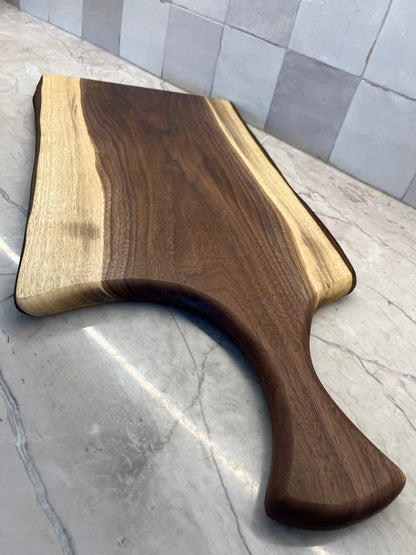 27" x 12" Black Walnut Live-Edge Charcuterie Board