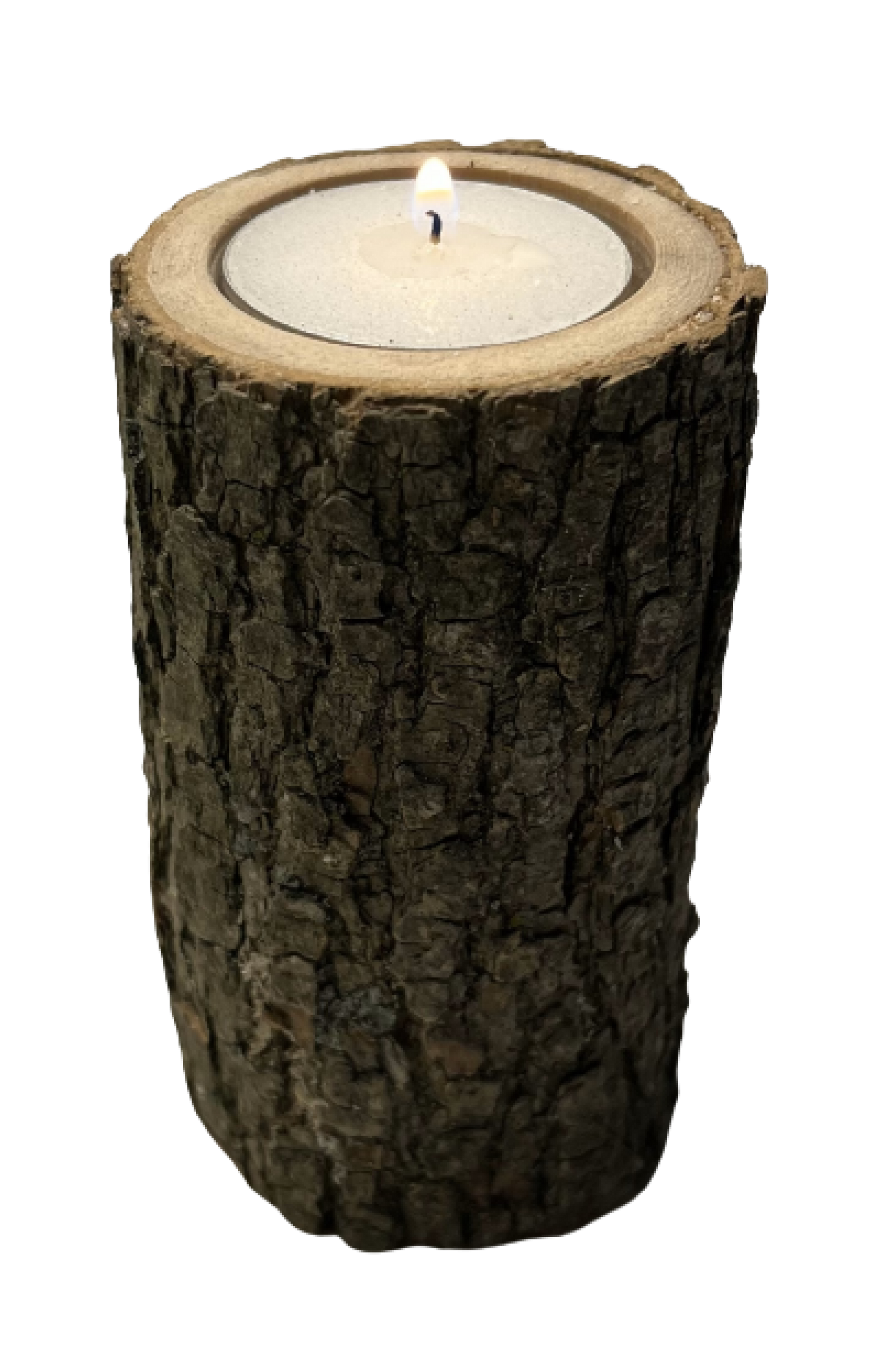 Medium (4-inch tall) live-edge tea-light candle stand